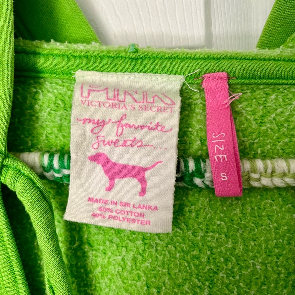 Vintage Victoria's Secret PINK Green Women’s Hoodie - Picture 2 of 6